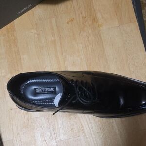 Stacy Adams Black Leather Oxfords with Polished Finish
